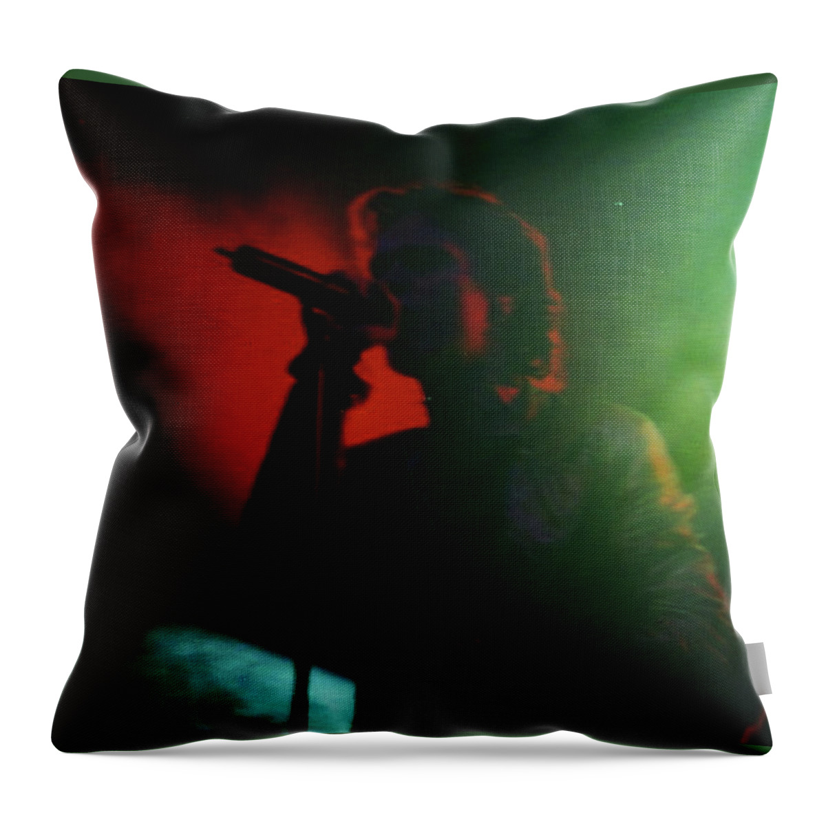 Chanteur Throw Pillow featuring the mixed media Singer by Joelle Philibert