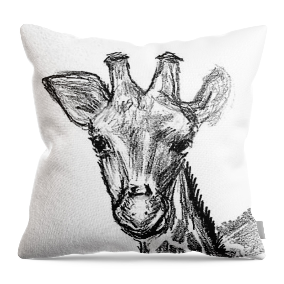 African Throw Pillow featuring the drawing Sisters by Vallee Johnson