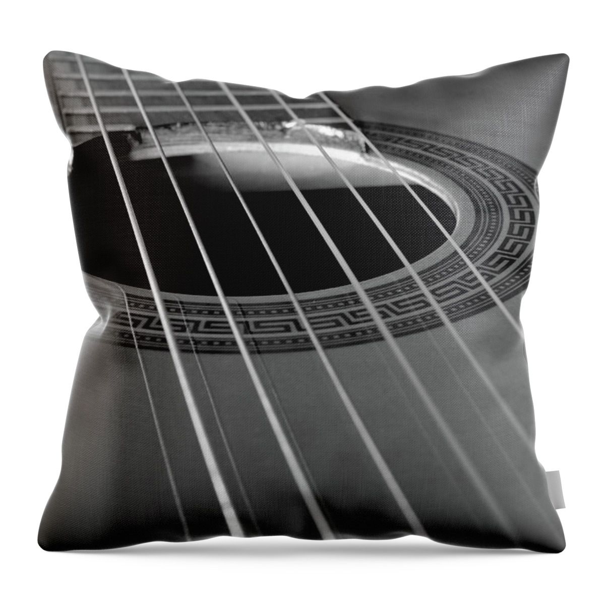 Spanish Guitar Throw Pillow featuring the photograph Six Guitar Strings by Angelo DeVal