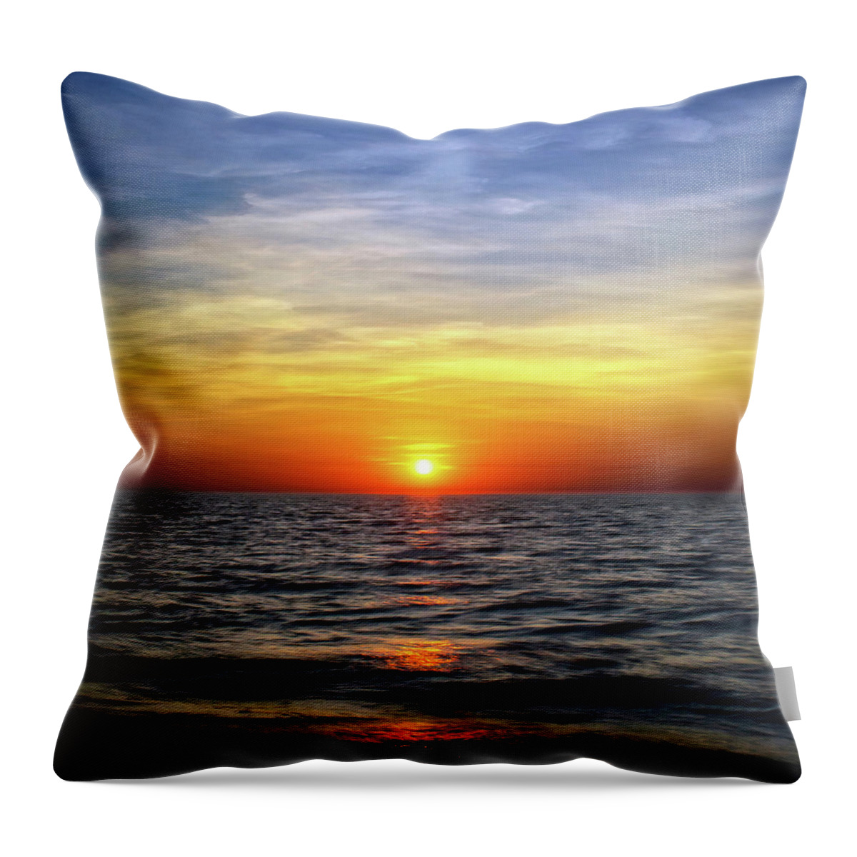 Lake Michigan Throw Pillow featuring the photograph Skipping Across The Waves by Kathi Mirto