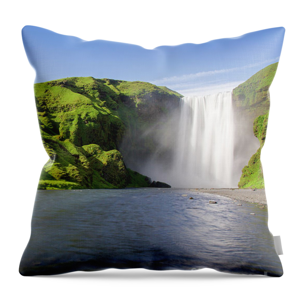 Skoga Throw Pillow featuring the photograph Skogafoss, Iceland by Arterra Picture Library