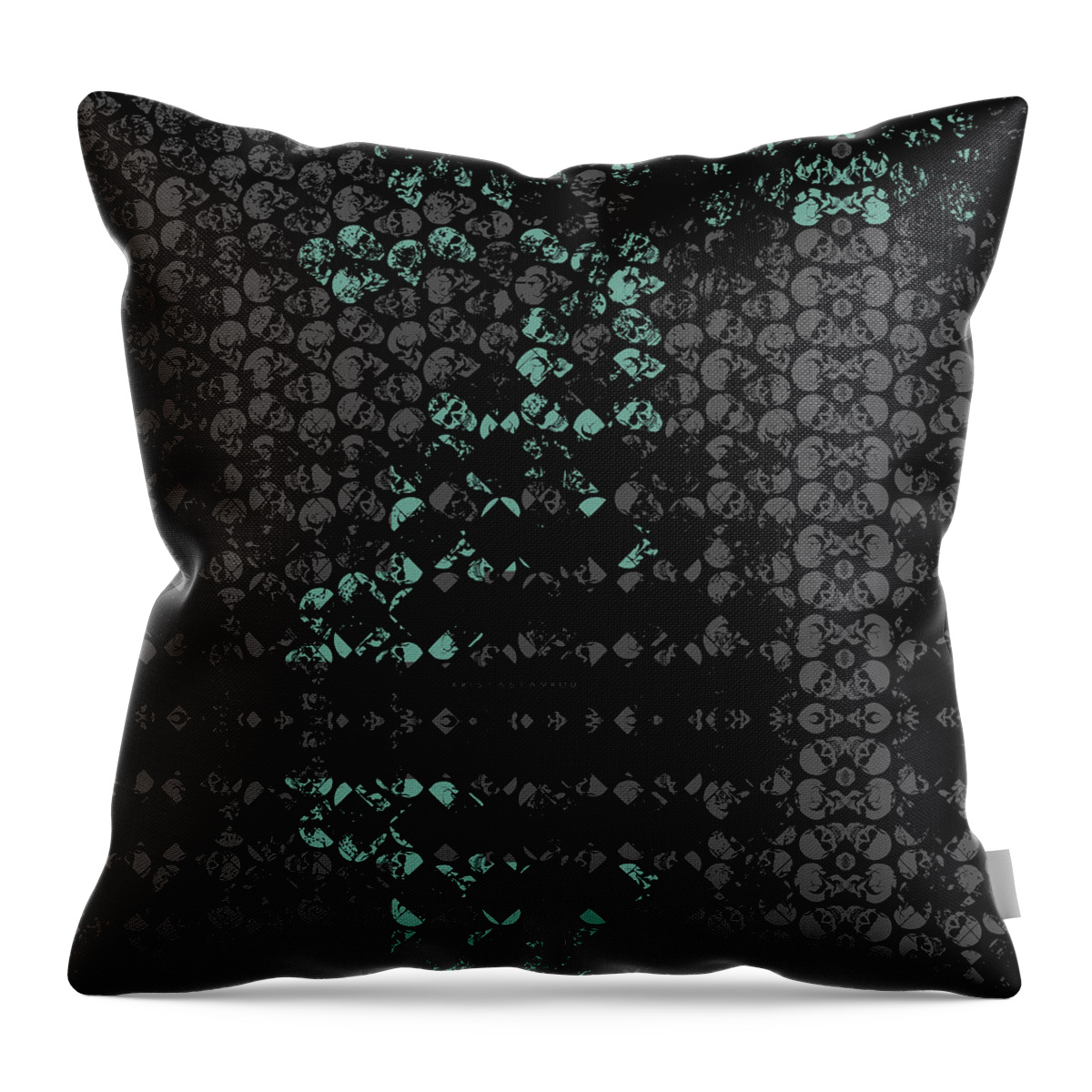 Abstract Throw Pillow featuring the digital art Skull Art background - BT by Xrista Stavrou