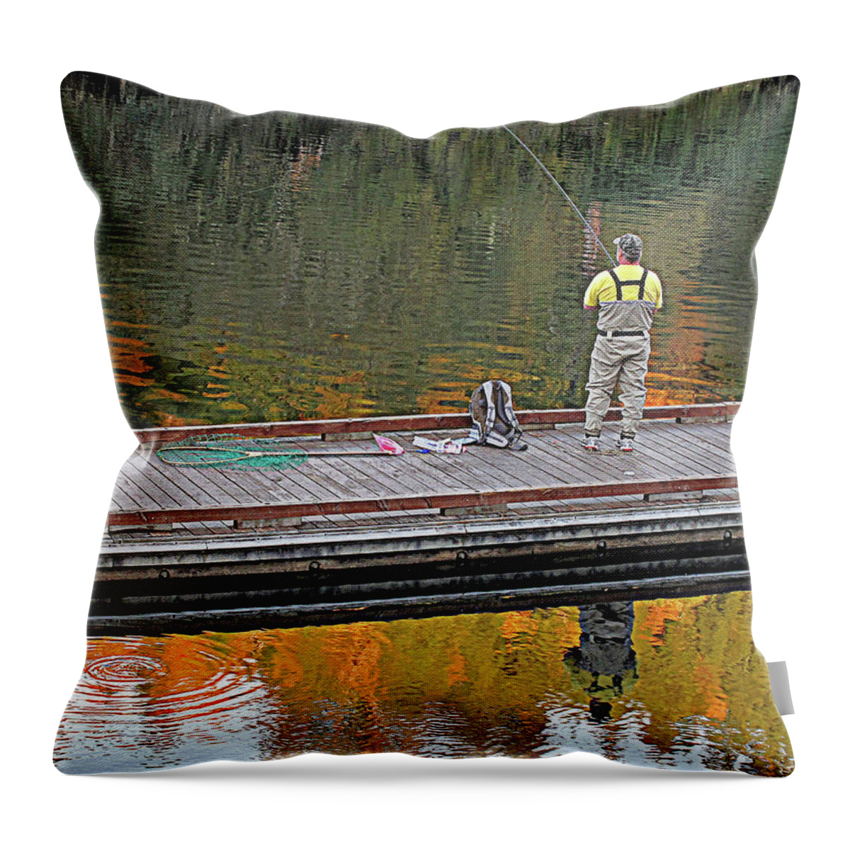 Fishing Throw Pillow featuring the photograph Skunked by Suzy Piatt