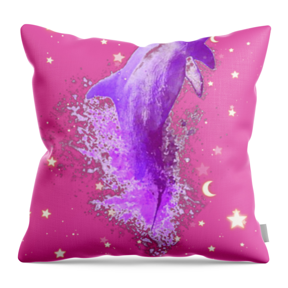 Sky Throw Pillow featuring the digital art SkY Dolphin Sunrise by Auranatura Art