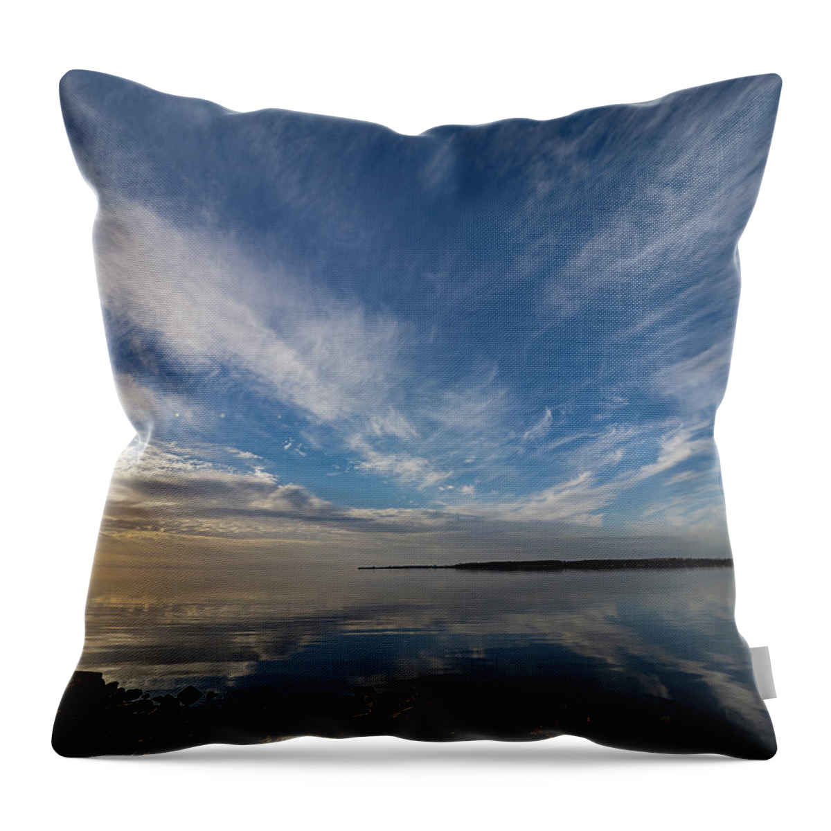 Reflection Throw Pillow featuring the photograph Sky Meets Water by Jerry Connally