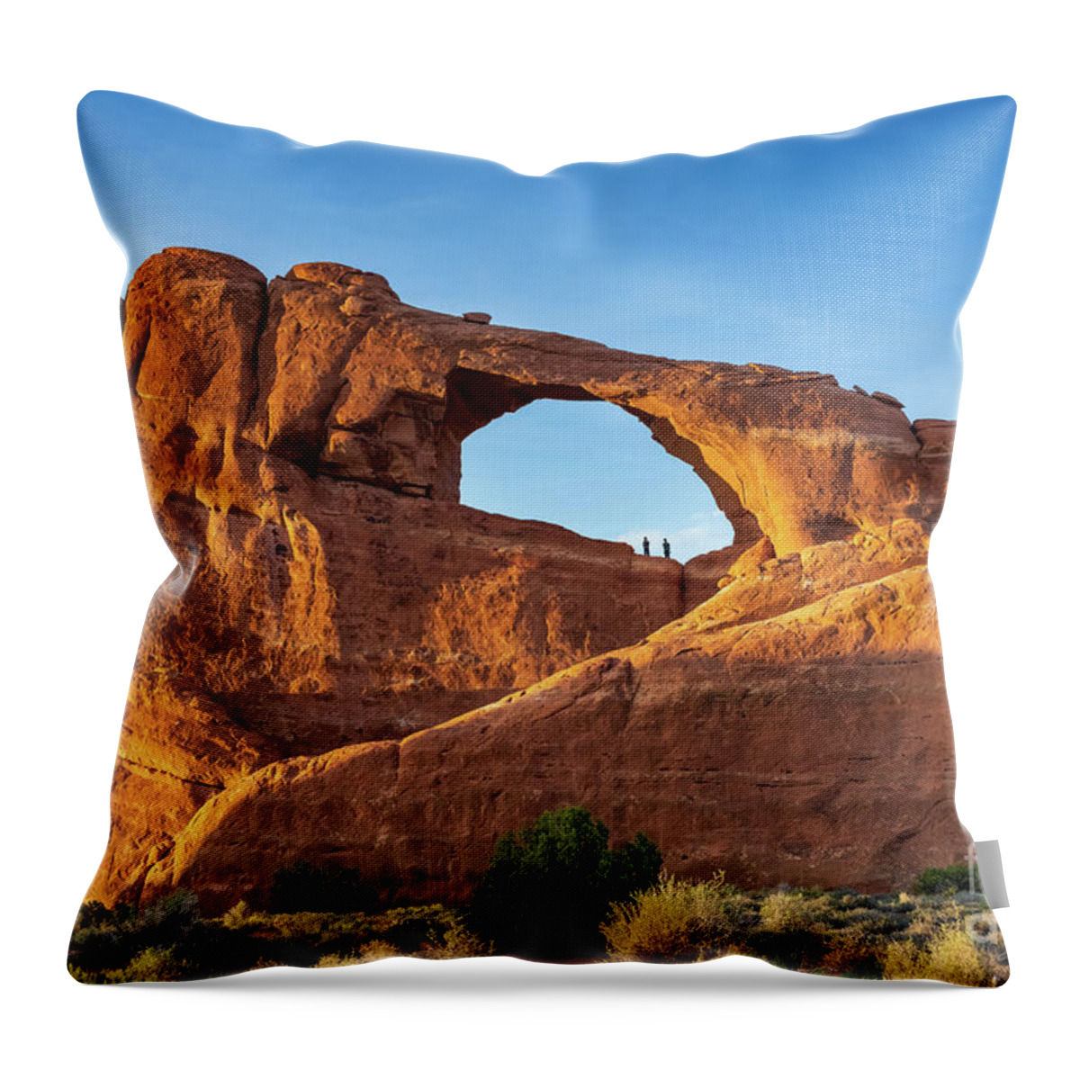 Arches National Park Throw Pillow featuring the photograph Skyline Arch in Arches National Park by Mimi Ditchie