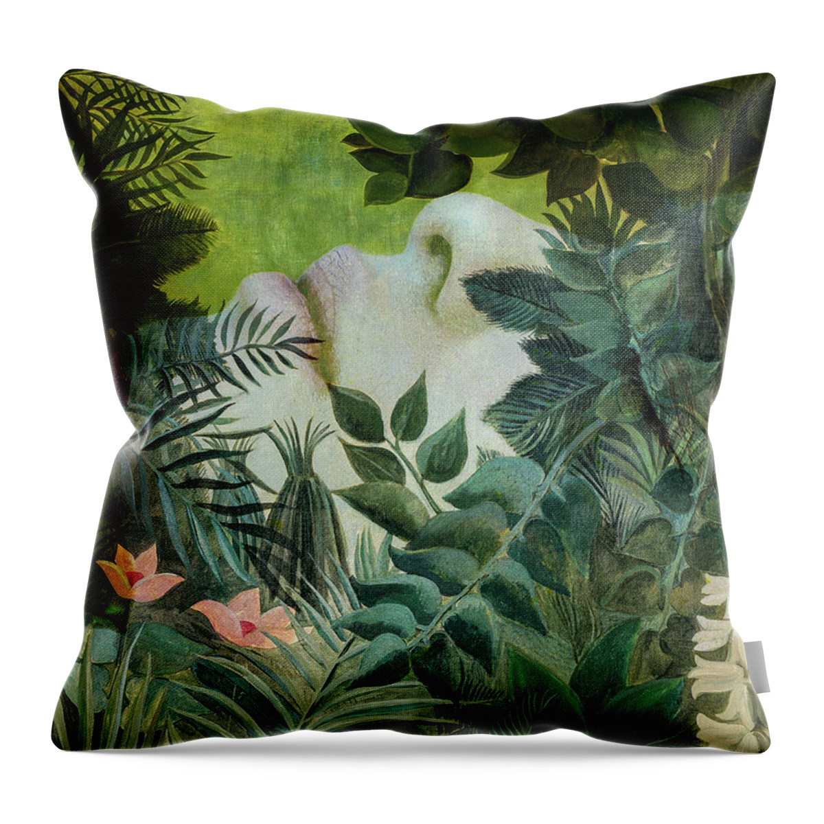 Digitalart Throw Pillow featuring the digital art Sleeping in the jungle by Gabi Hampe