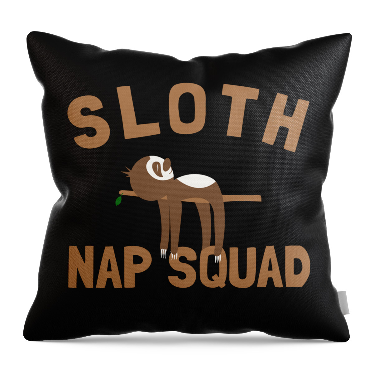 Funny Throw Pillow featuring the digital art Sloth Nap Squad by Flippin Sweet Gear