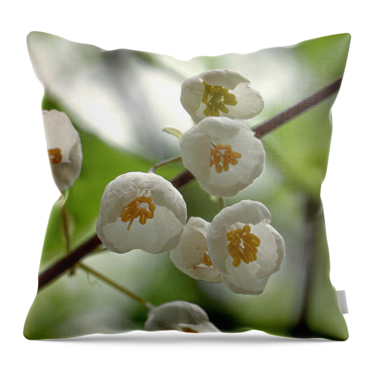 Amicalola Falls Throw Pillow featuring the photograph Small Blooms by David R Robinson