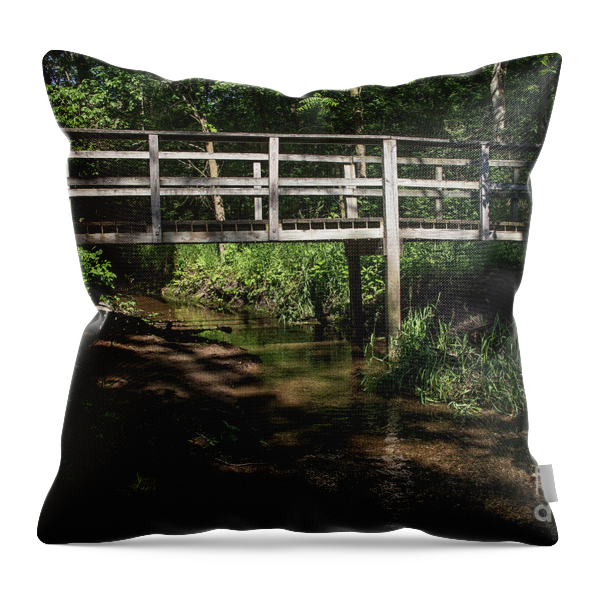 Bridge Throw Pillow featuring the photograph Small Bridge by Kathy McClure