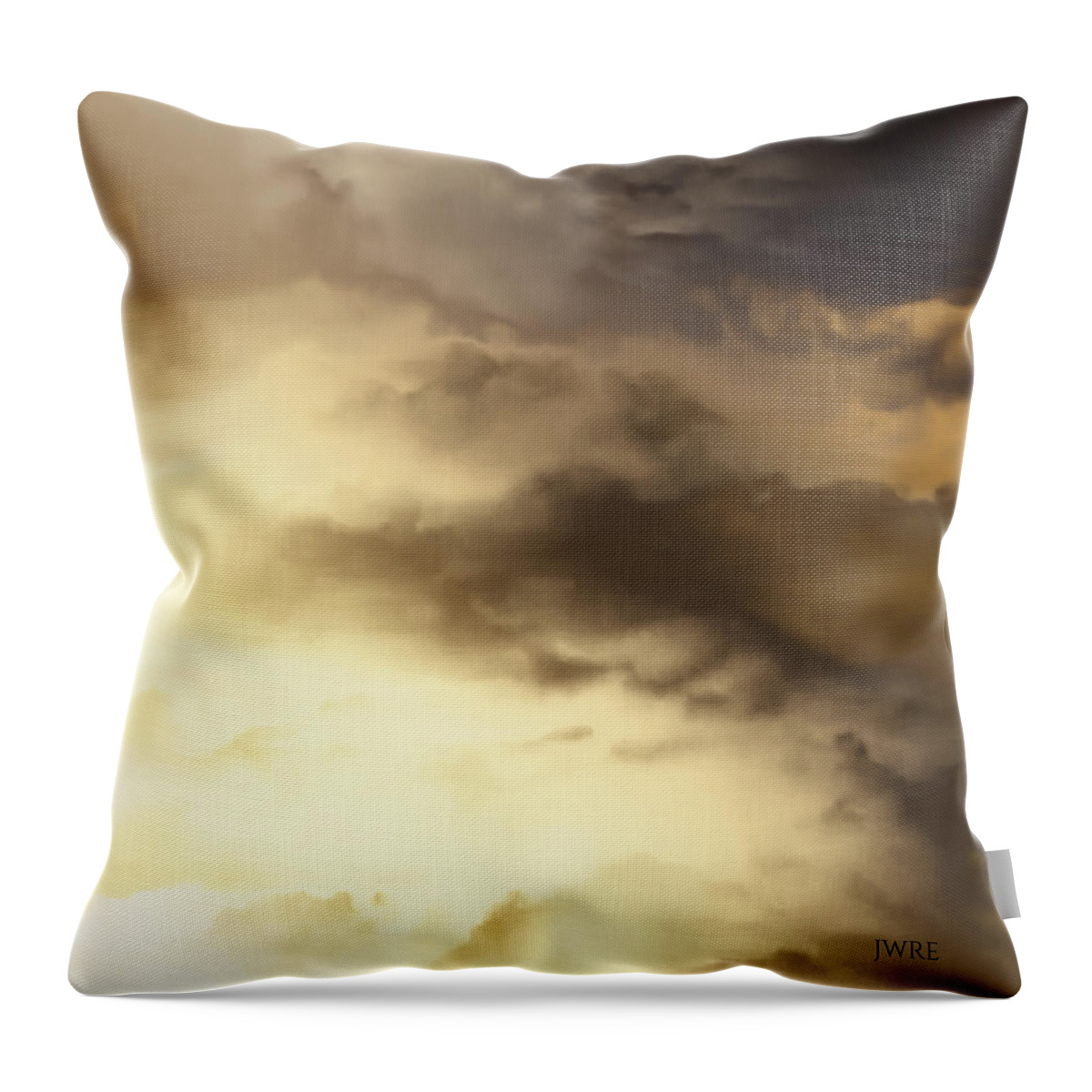 Haunted Throw Pillow featuring the mixed media Smokey Sky by John Emmett