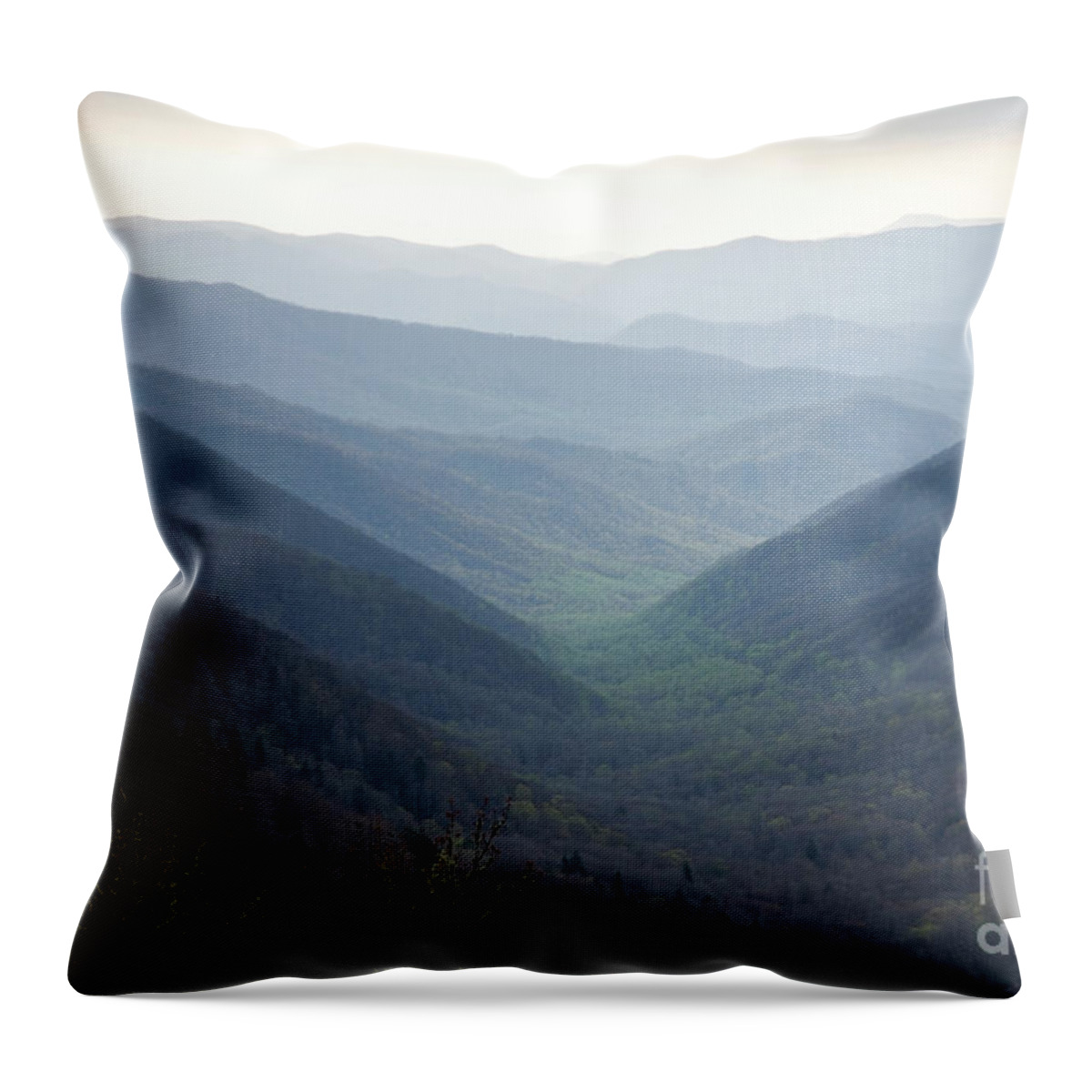 Smoky Throw Pillow featuring the photograph Smoky Mountain Fog by Timothy Johnson