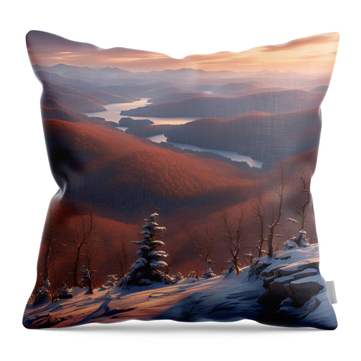 Smoky Mountains Throw Pillow featuring the digital art Smoky mountain wonder by Greg Joens