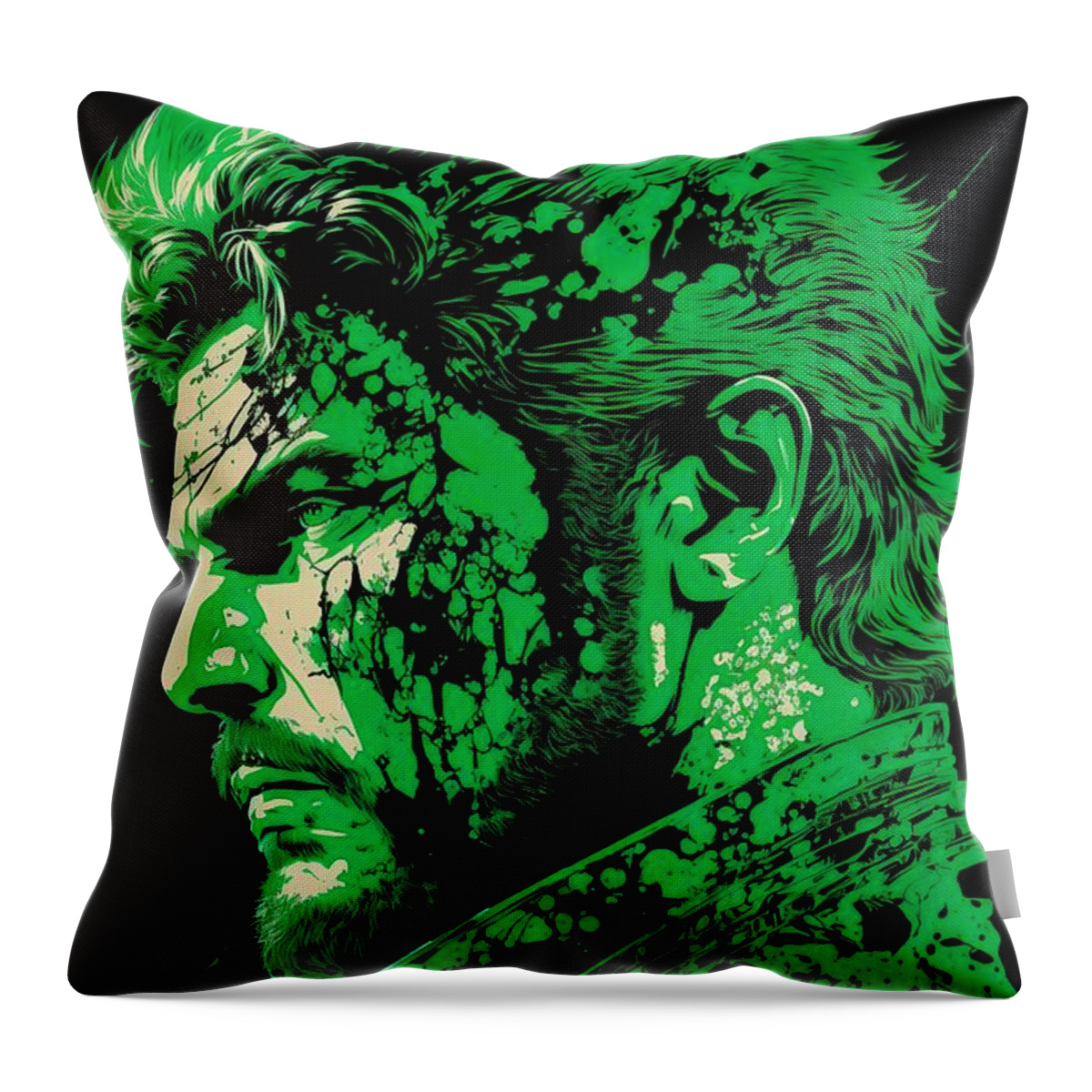 Mgs Throw Pillow featuring the digital art Snake by Luis Rodrigues