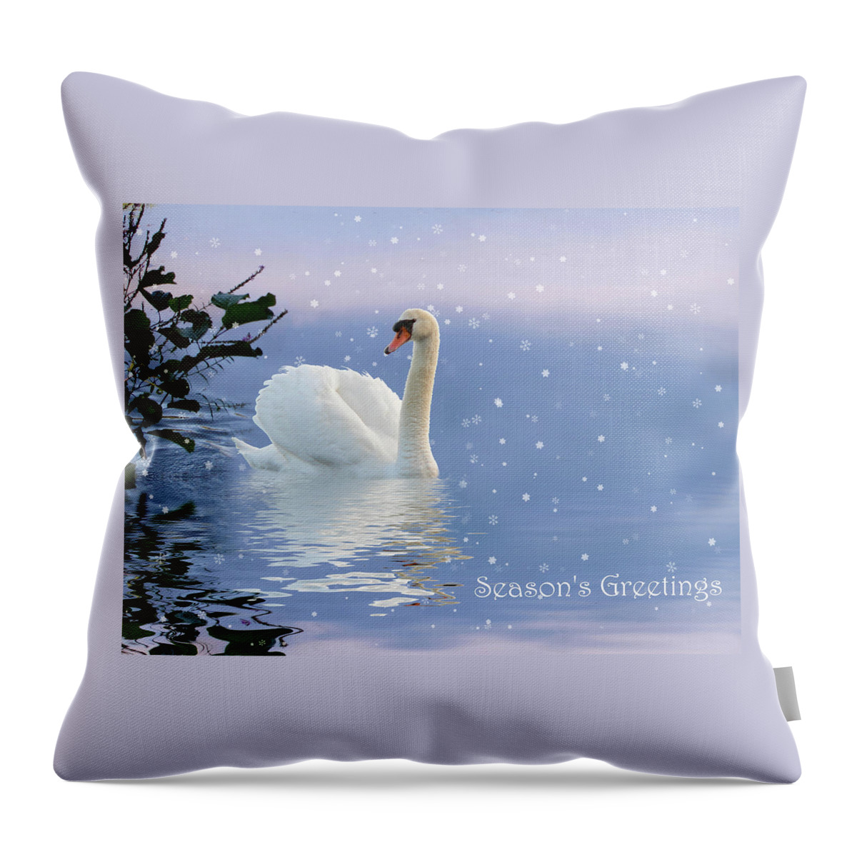 Swan Throw Pillow featuring the photograph Snow Swan II by Jessica Jenney