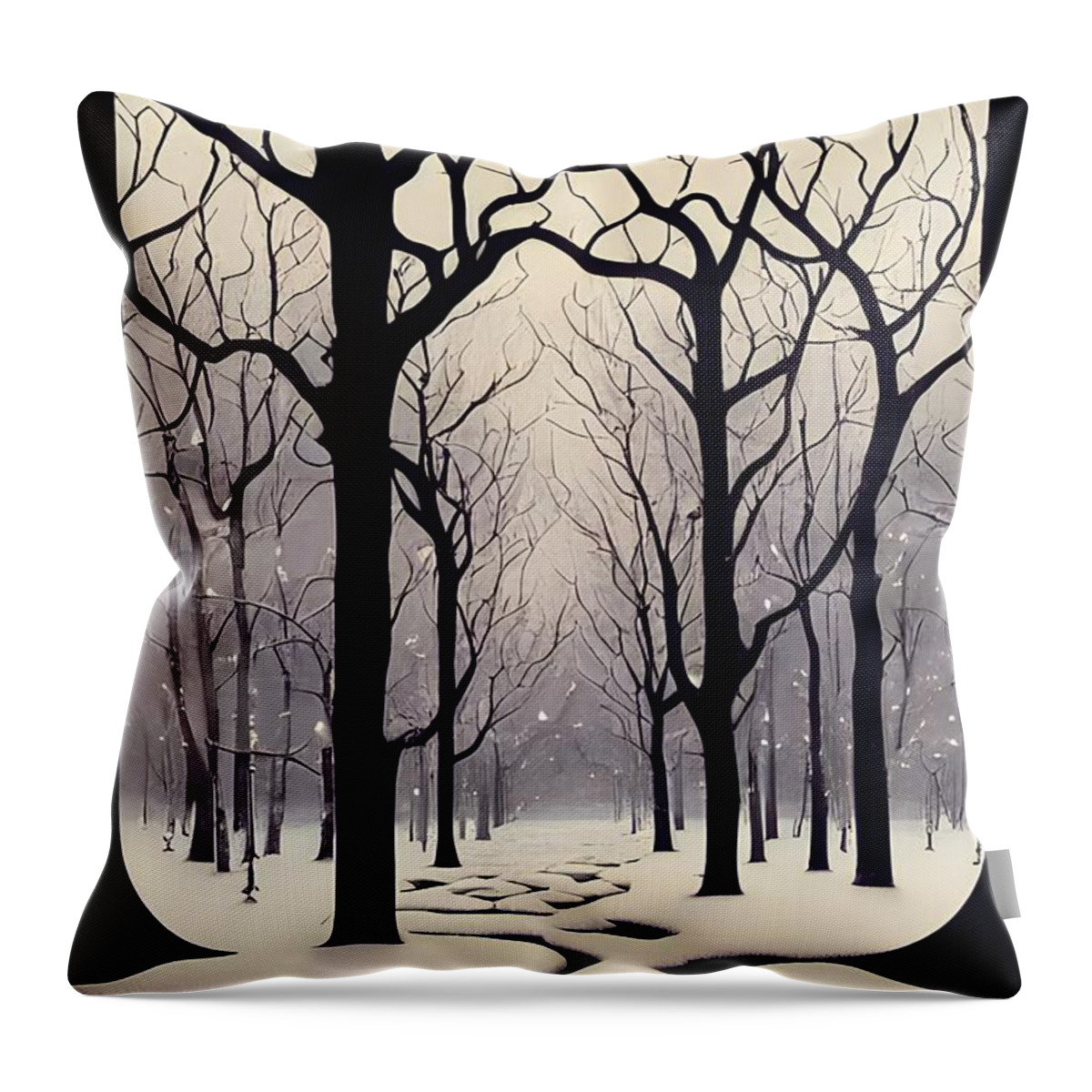 Winter Throw Pillow featuring the digital art Snowfall by Robert Knight