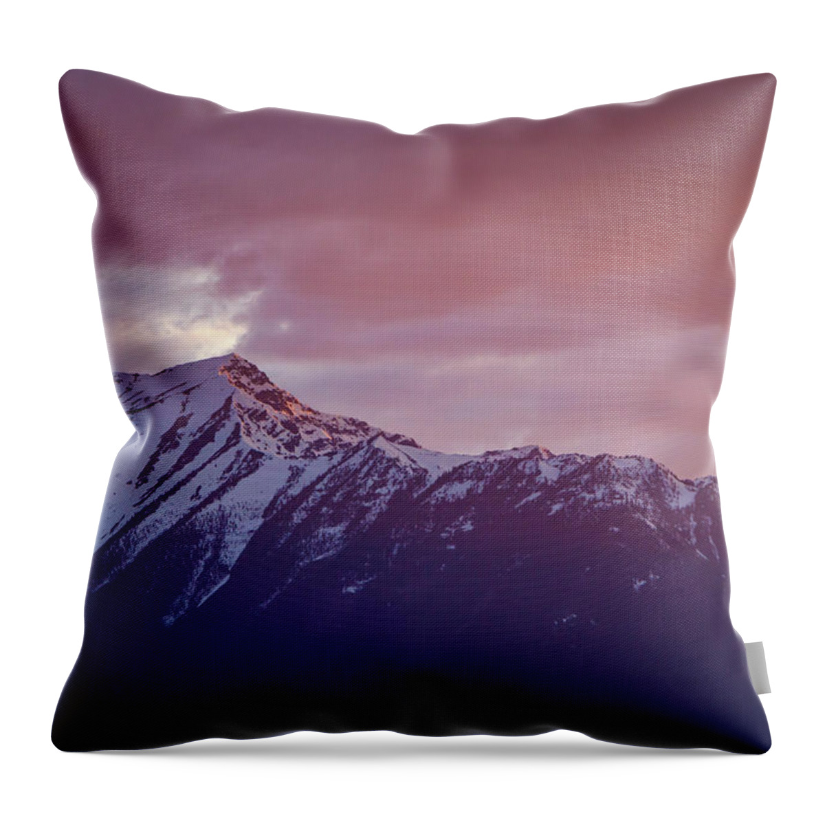 Clouds Throw Pillow featuring the photograph Sunset Mountain by Rick Deacon