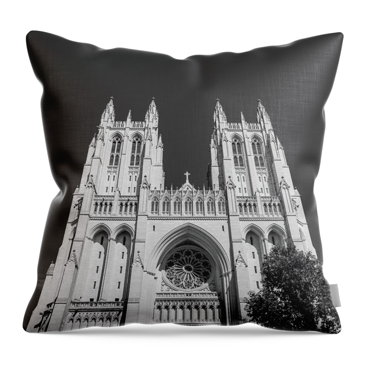 Washington National Cathedral Throw Pillow featuring the photograph Soaring by Liz Albro
