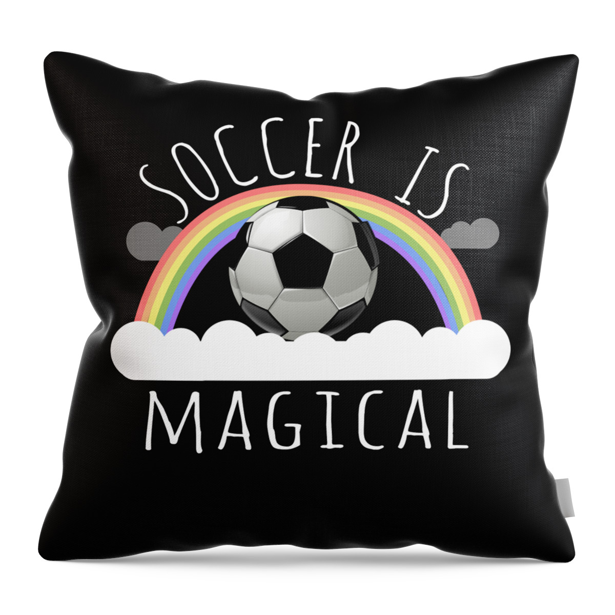 Funny Throw Pillow featuring the digital art Soccer Is Magical by Flippin Sweet Gear
