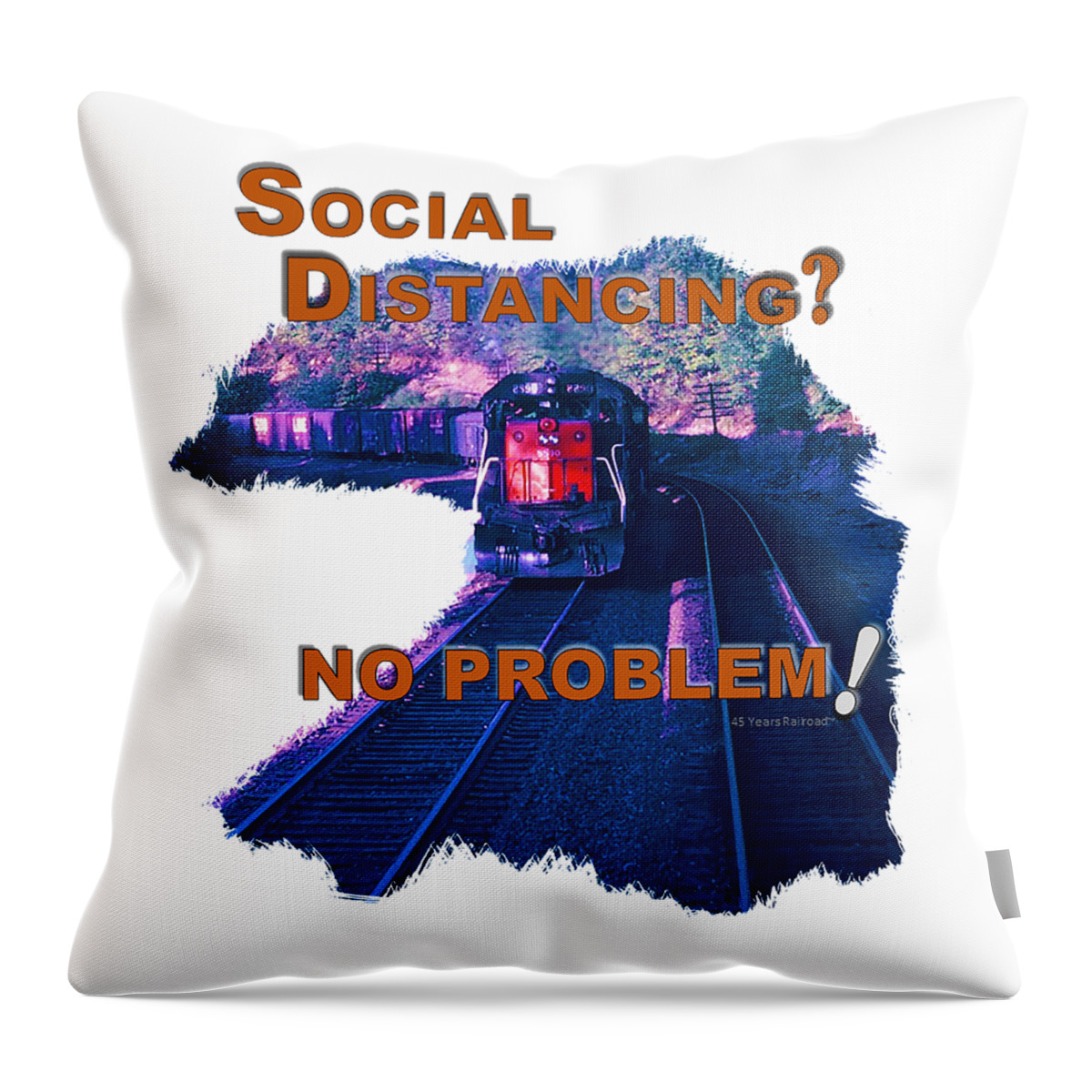 Railroad Throw Pillow featuring the photograph Social Distancing by John and Sheri Cockrell