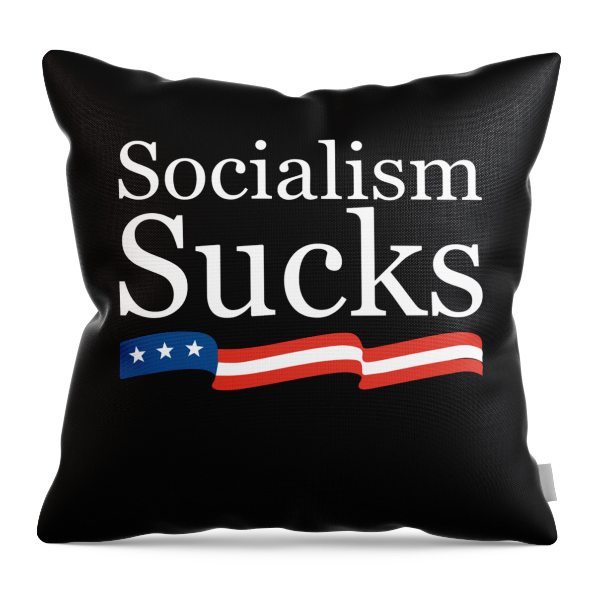 Cool Throw Pillow featuring the digital art Socialism Sucks by Flippin Sweet Gear