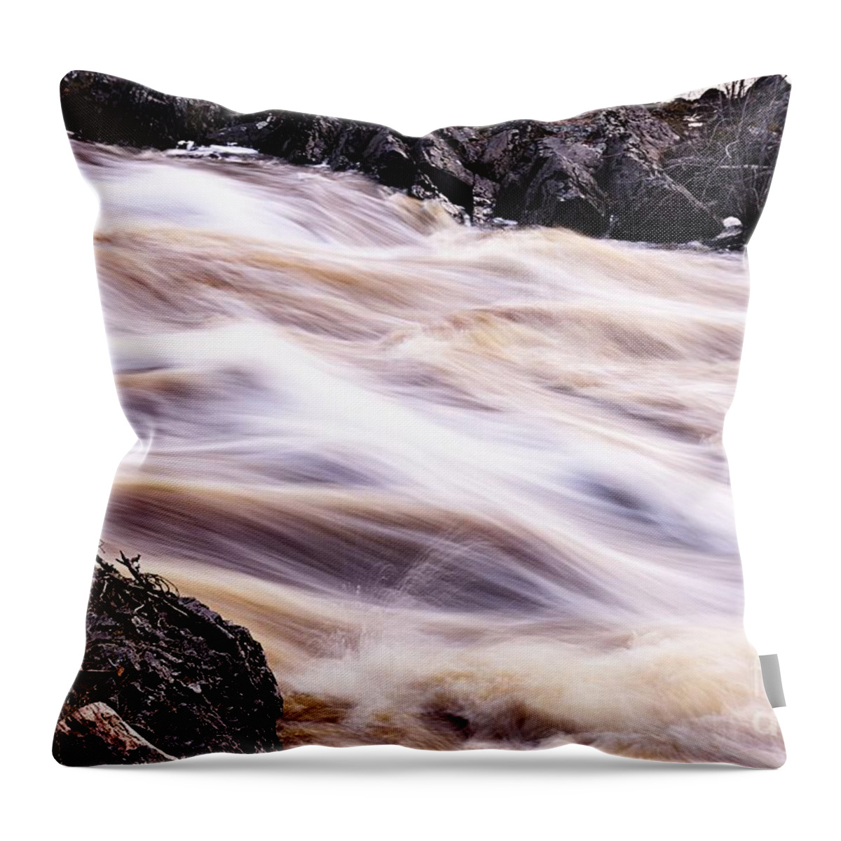 Photography Throw Pillow featuring the photograph Soft Water and Hard Rocks by Larry Ricker