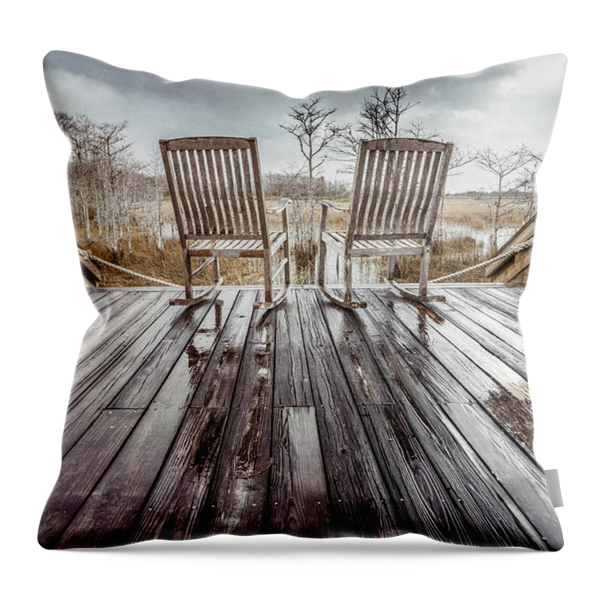 Clouds Throw Pillow featuring the photograph Softly Waiting on the Thunder II by Debra and Dave Vanderlaan