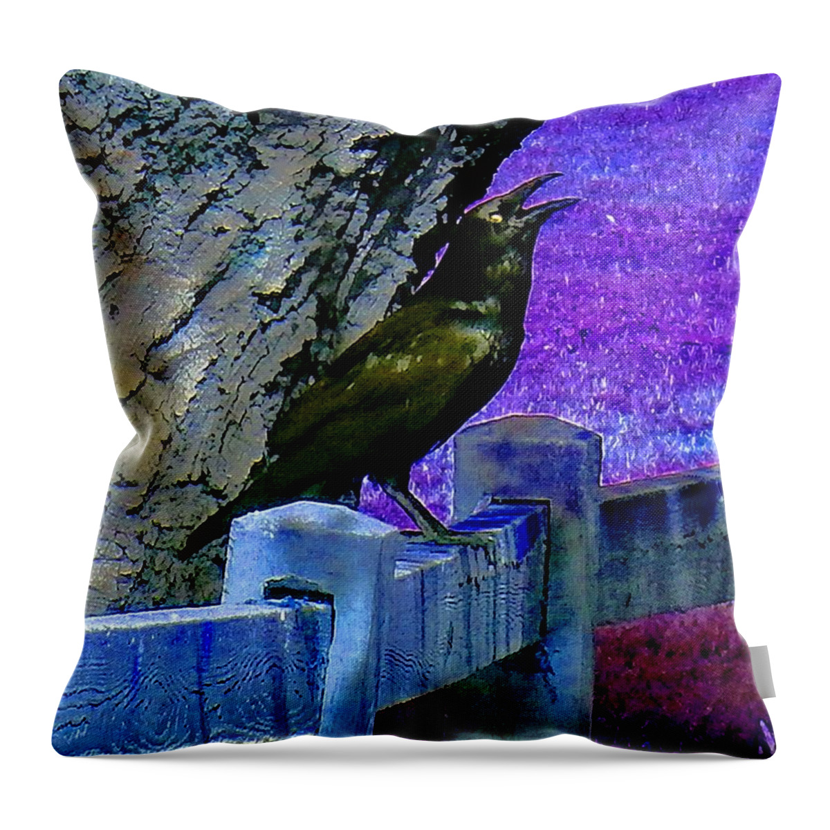Bird Throw Pillow featuring the photograph Solar Cry of the Crow by Andrew Lawrence