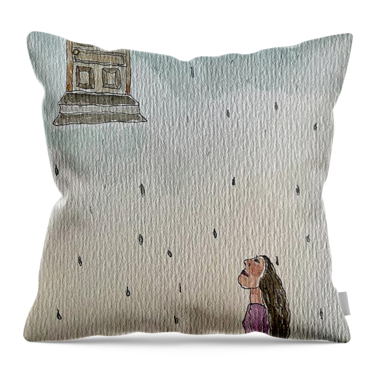  Throw Pillow featuring the painting Some Day by Theresa Marie Johnson