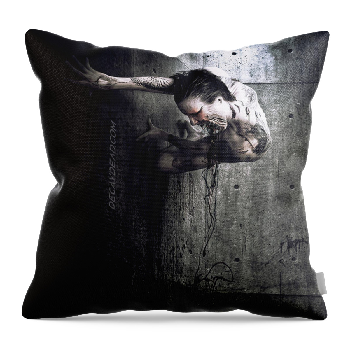 Horror Throw Pillow featuring the digital art Something wicked this way comes by Argus Dorian