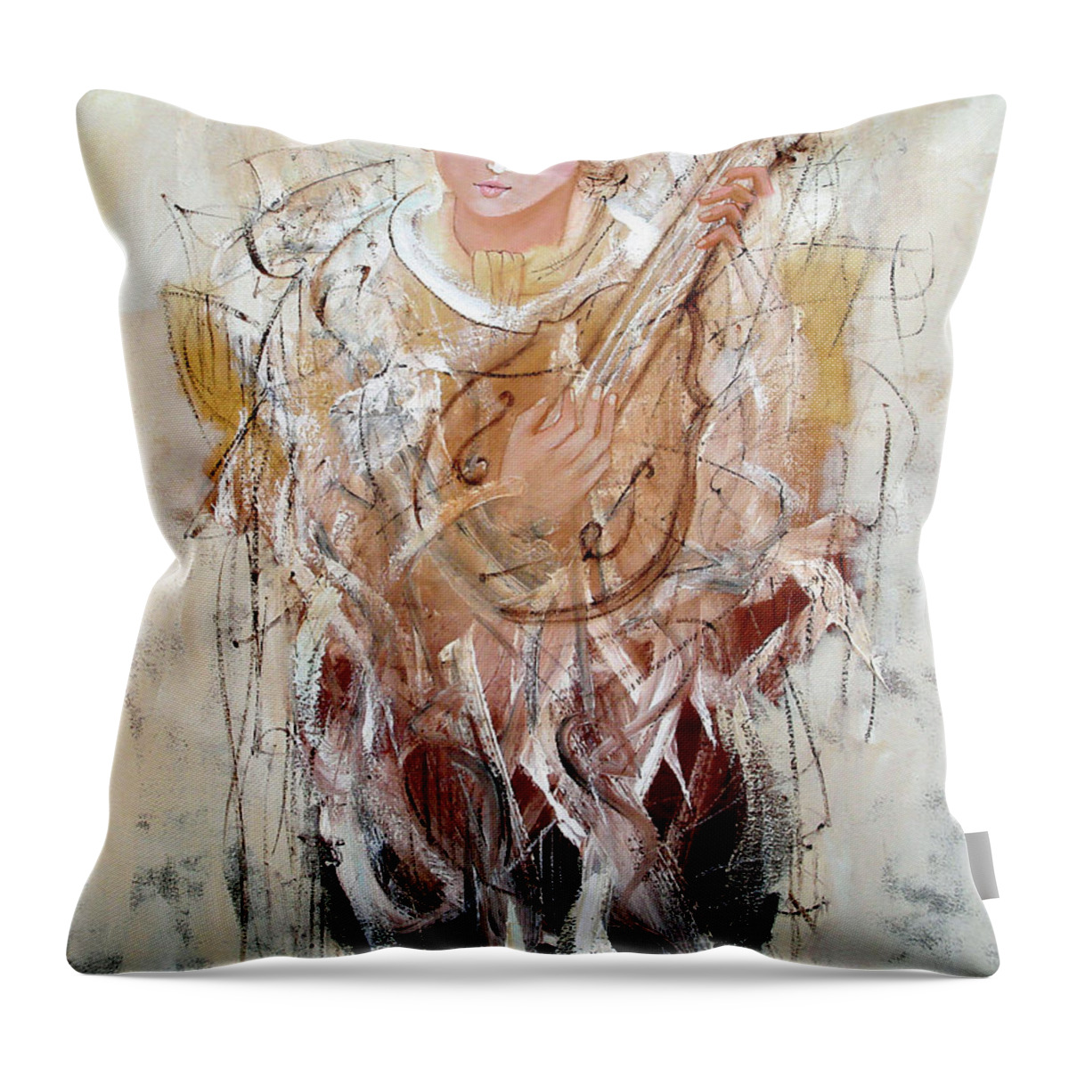 Figurative Throw Pillow featuring the painting Song of Joy by Jim Stallings