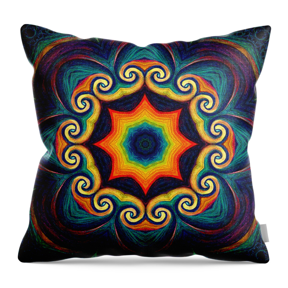 Mandala Throw Pillow featuring the digital art Soul Mandala by Beth Venner