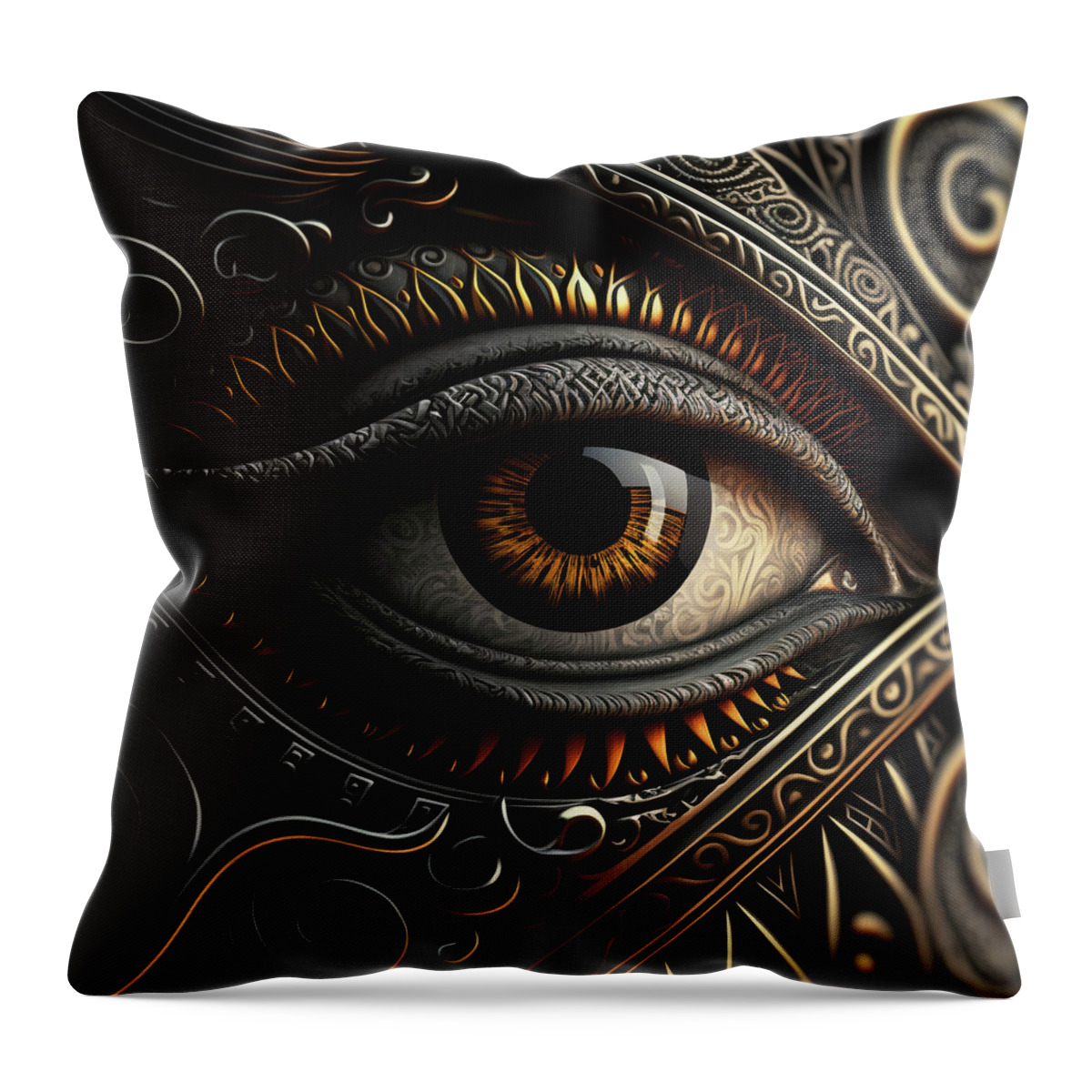 Asian Throw Pillow featuring the digital art Soul Window 18 by iTCHY