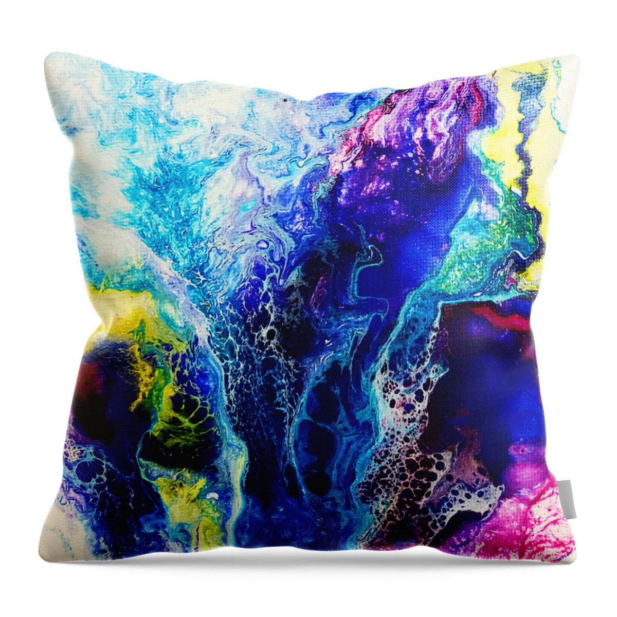 Abstract Throw Pillow featuring the painting Sound of Spring by Christine Bolden
