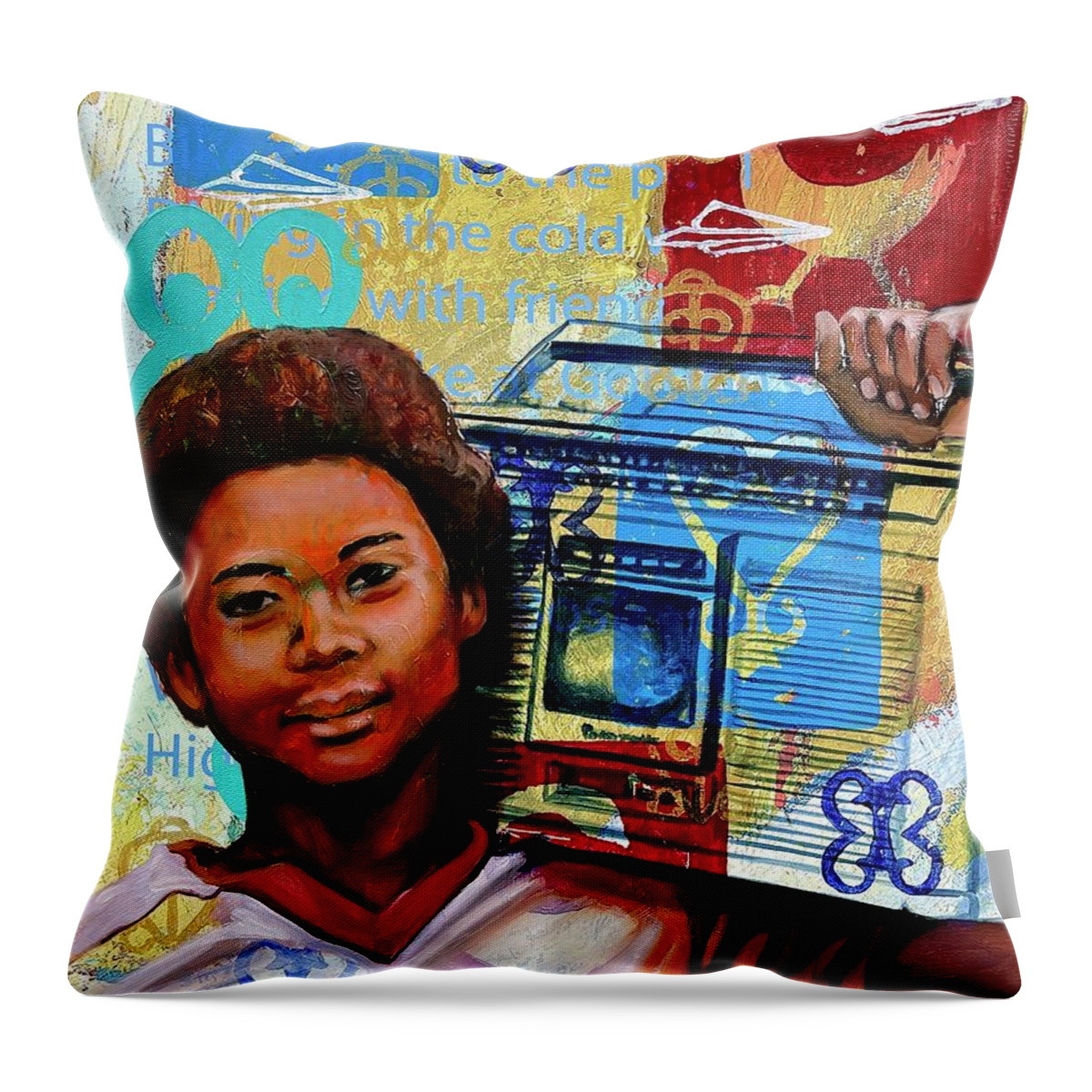  Throw Pillow featuring the painting Sounds of Omohundro by Clayton Singleton