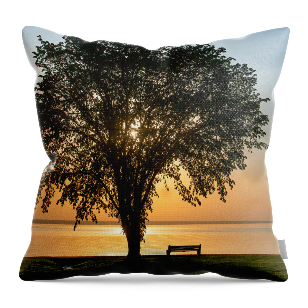Sunrise Throw Pillow featuring the photograph South Bay Summer Sunrise by Rod Best