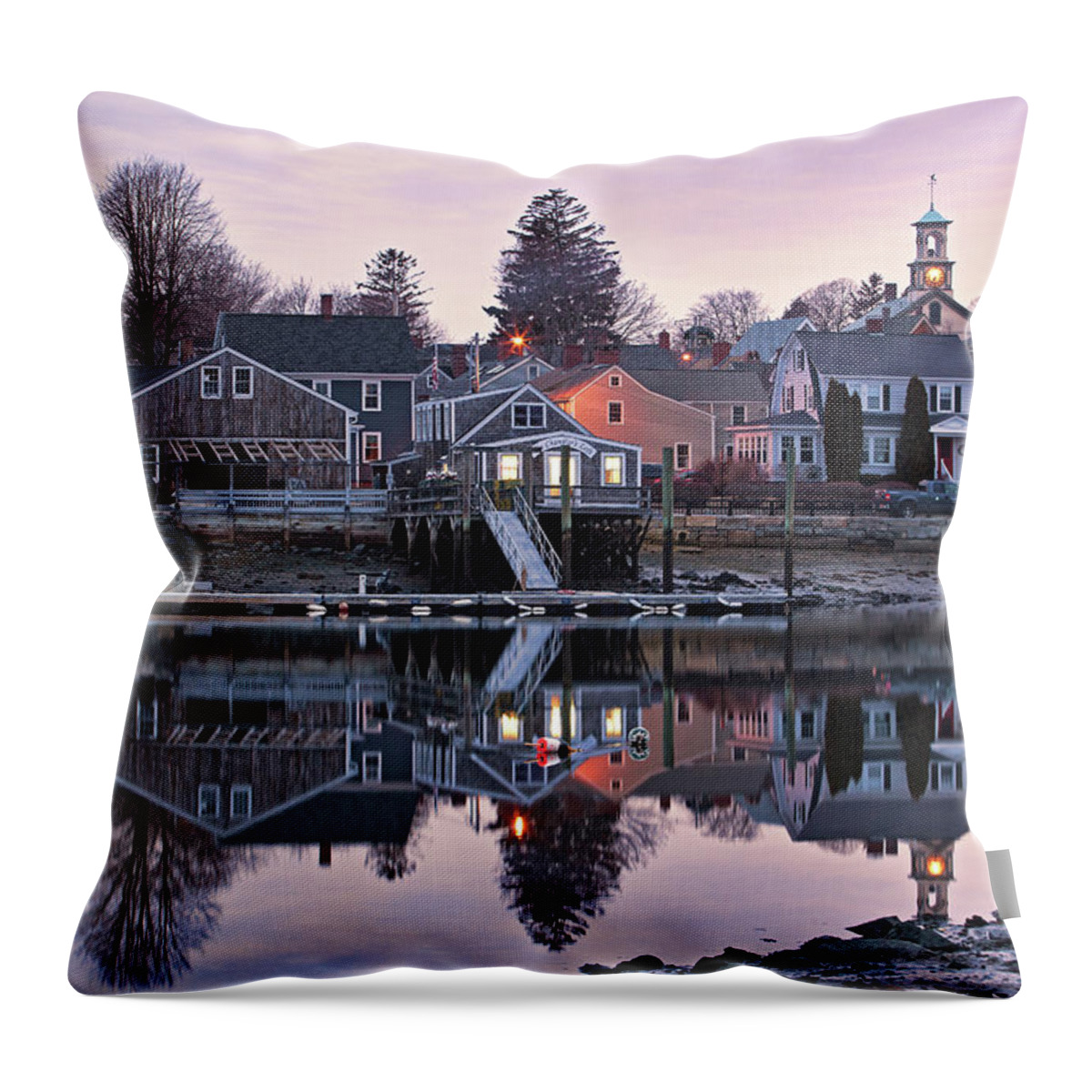 Portsmouth Throw Pillow featuring the photograph South End by Night by Eric Gendron