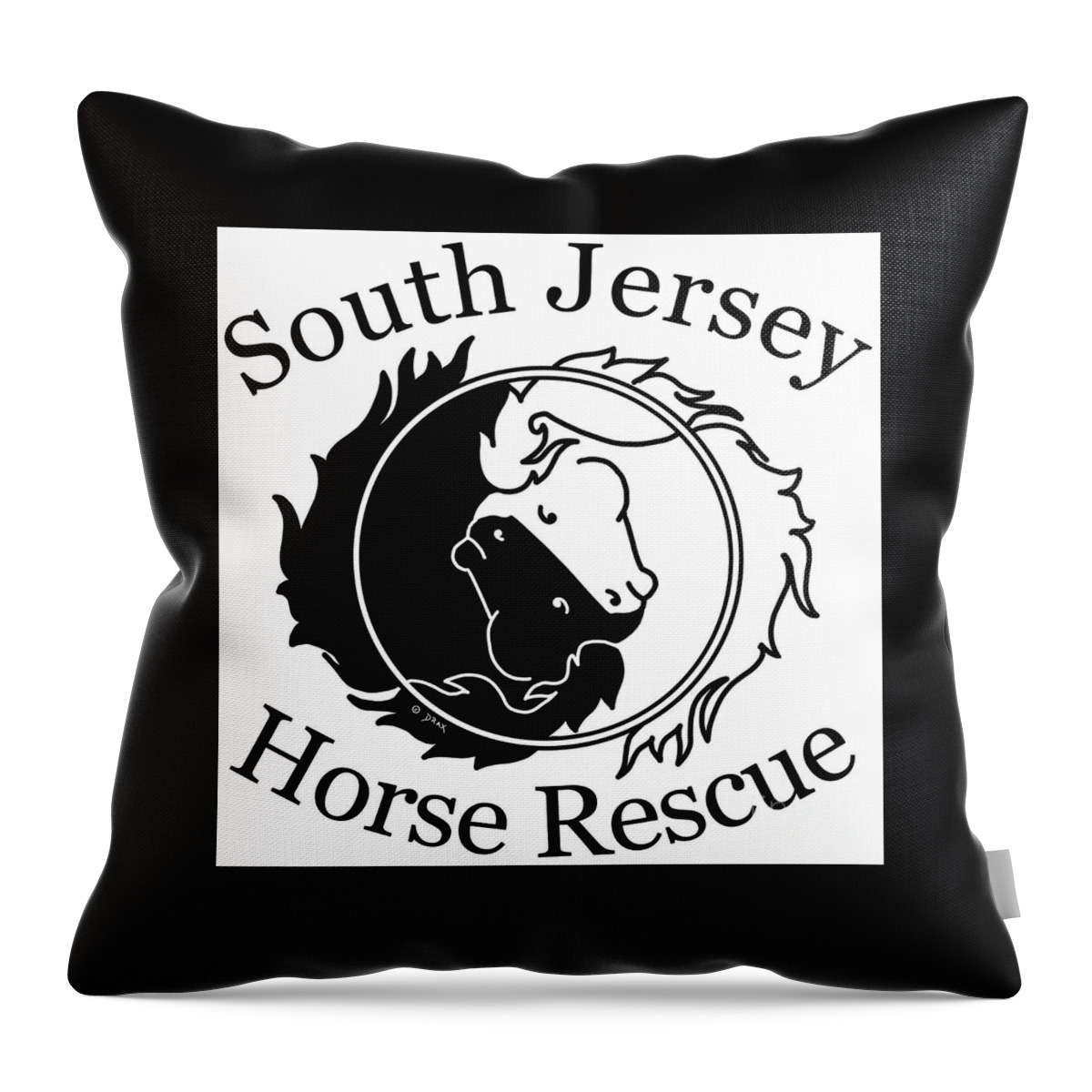 South Jersey Horse Rescue Throw Pillow featuring the digital art South Jersey Horse Rescue by Gail Maguire