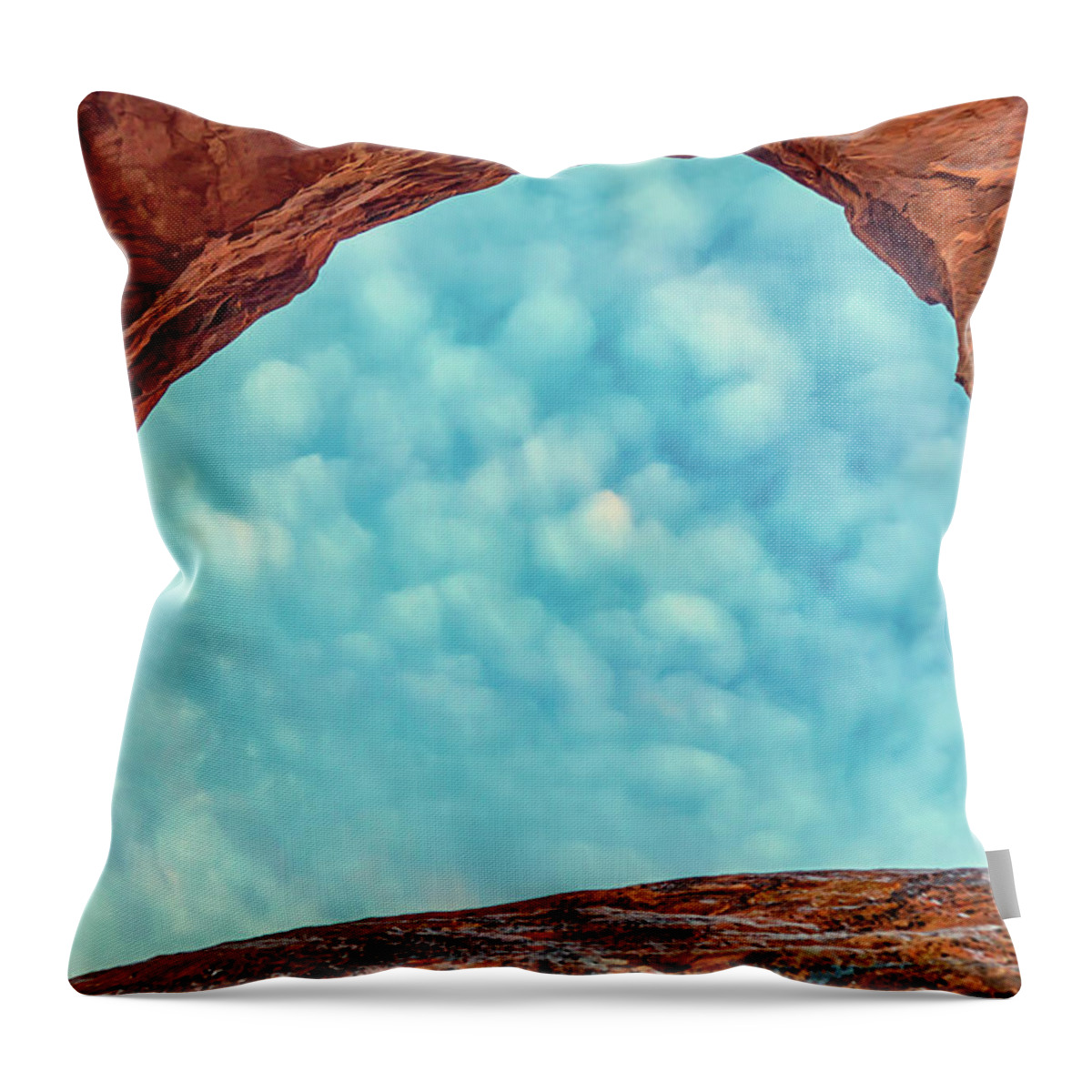 Landscape Throw Pillow featuring the photograph South Window and Clouds by Marc Crumpler