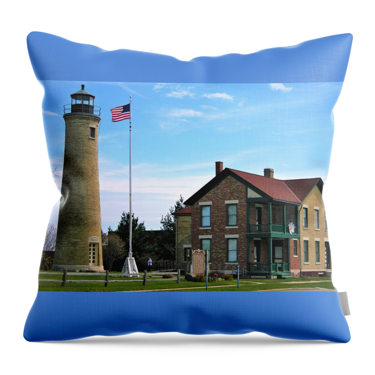Southport Throw Pillow featuring the photograph Southport Lighthouse And Maritime Museum by Kay Novy
