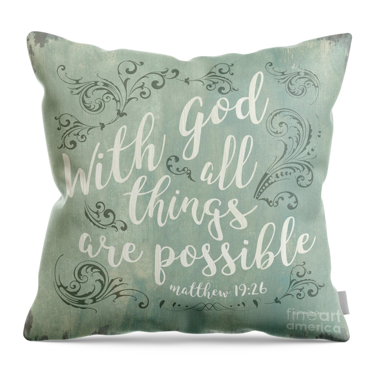 Inspirational Throw Pillow featuring the painting Spa Inspirational 1 by Debbie DeWitt