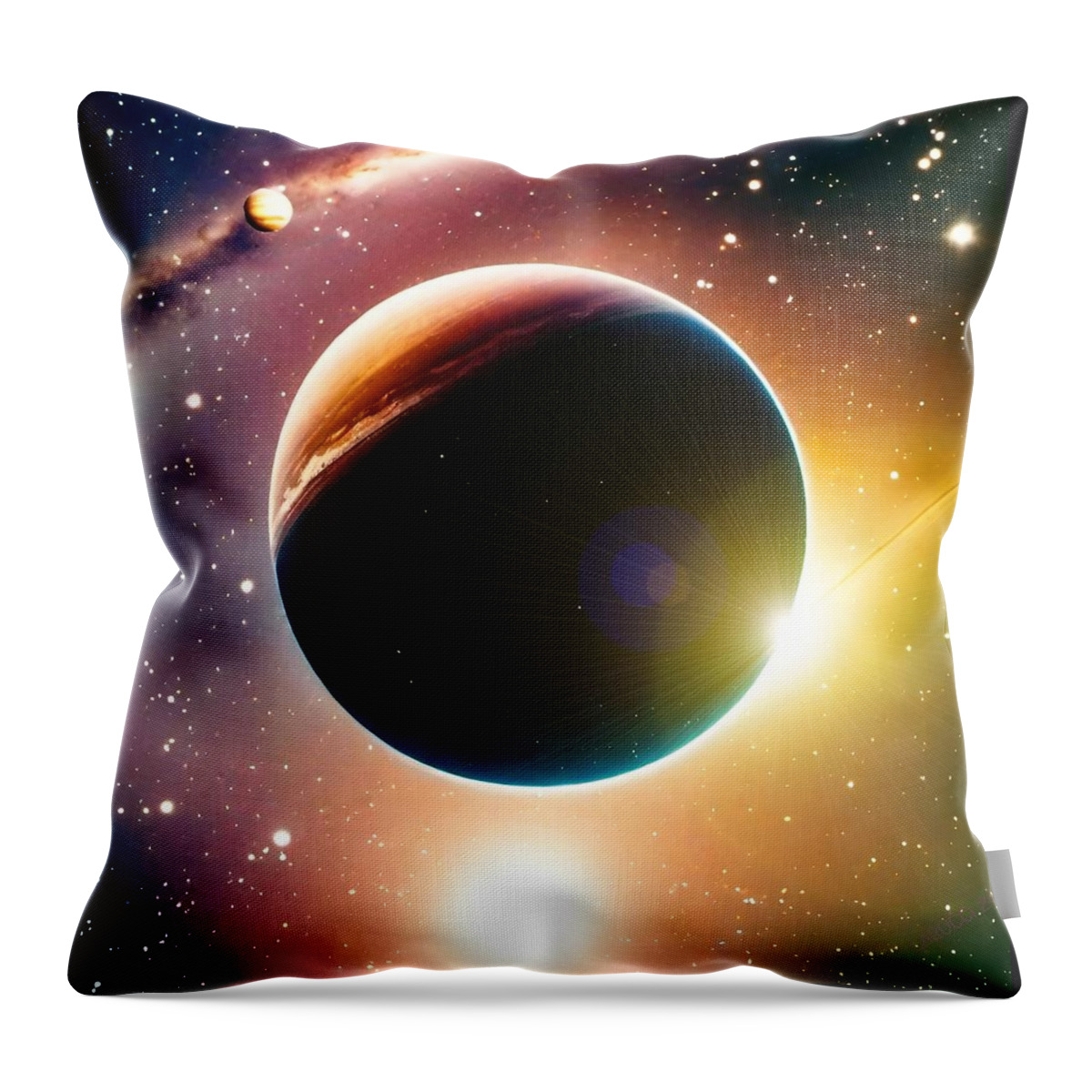 Space Throw Pillow featuring the digital art Space - No.7 by Fred Larucci