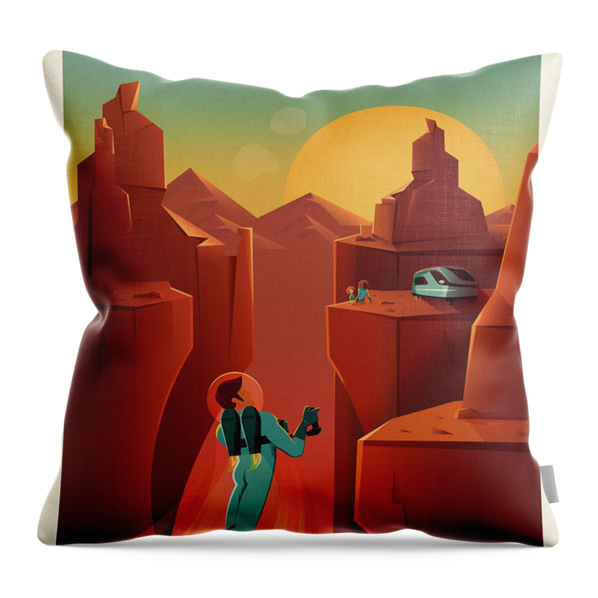 Photography Throw Pillow featuring the mixed media Space Travel Poster I by SpaceX