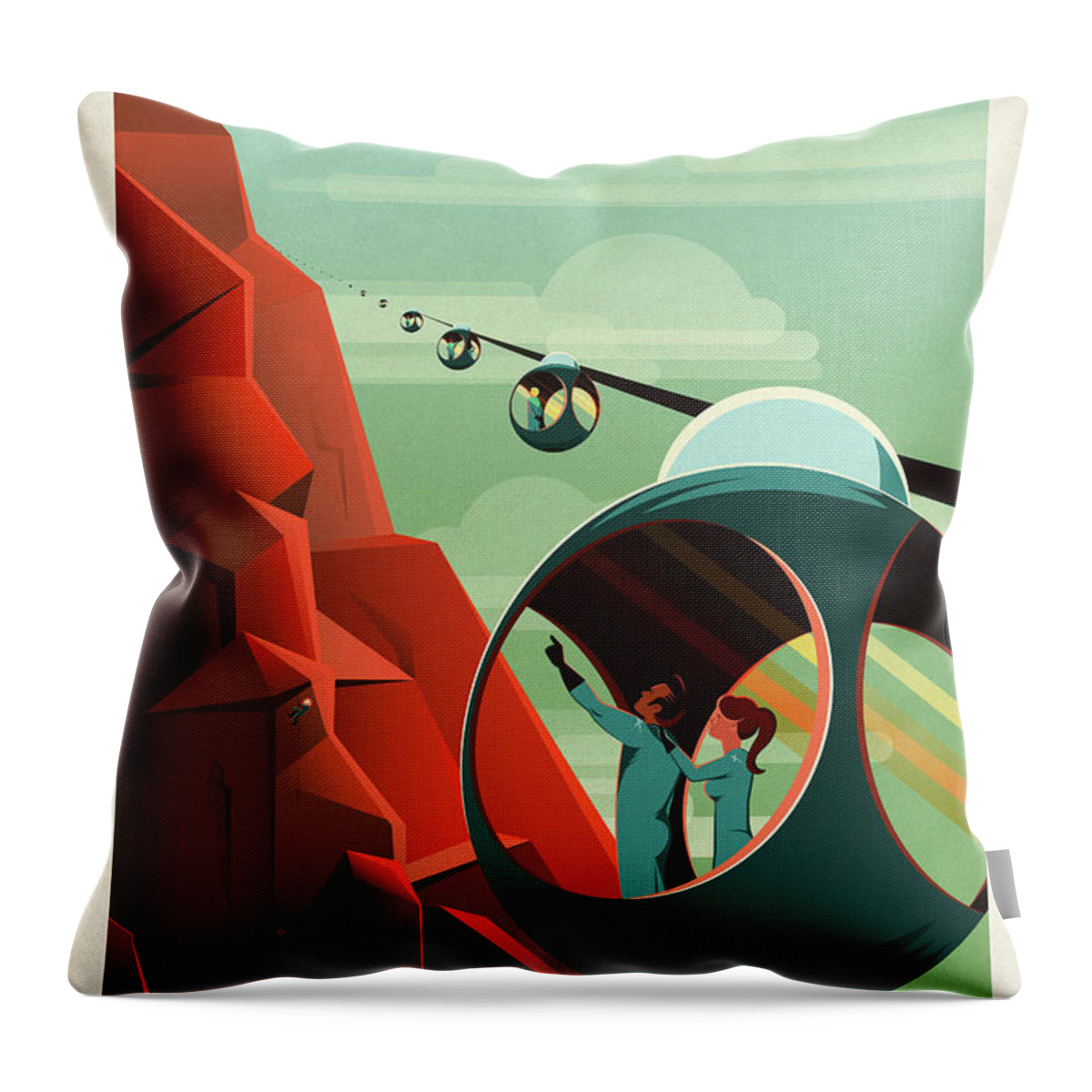 Photography Throw Pillow featuring the mixed media Space Travel Poster II by SpaceX