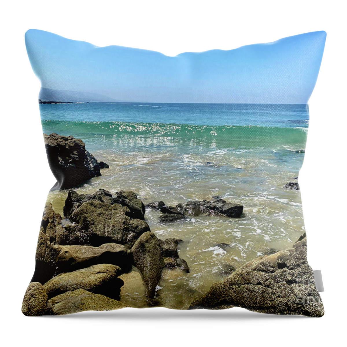 Water Throw Pillow featuring the photograph Sparkling Wave Washes Ashore by Katherine Erickson