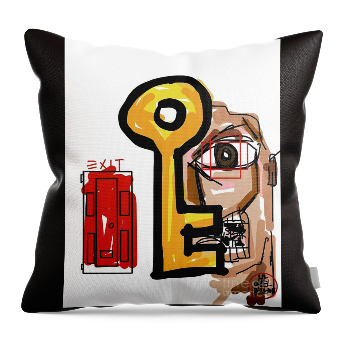  Throw Pillow featuring the painting Speak and Unlock by Oriel Ceballos