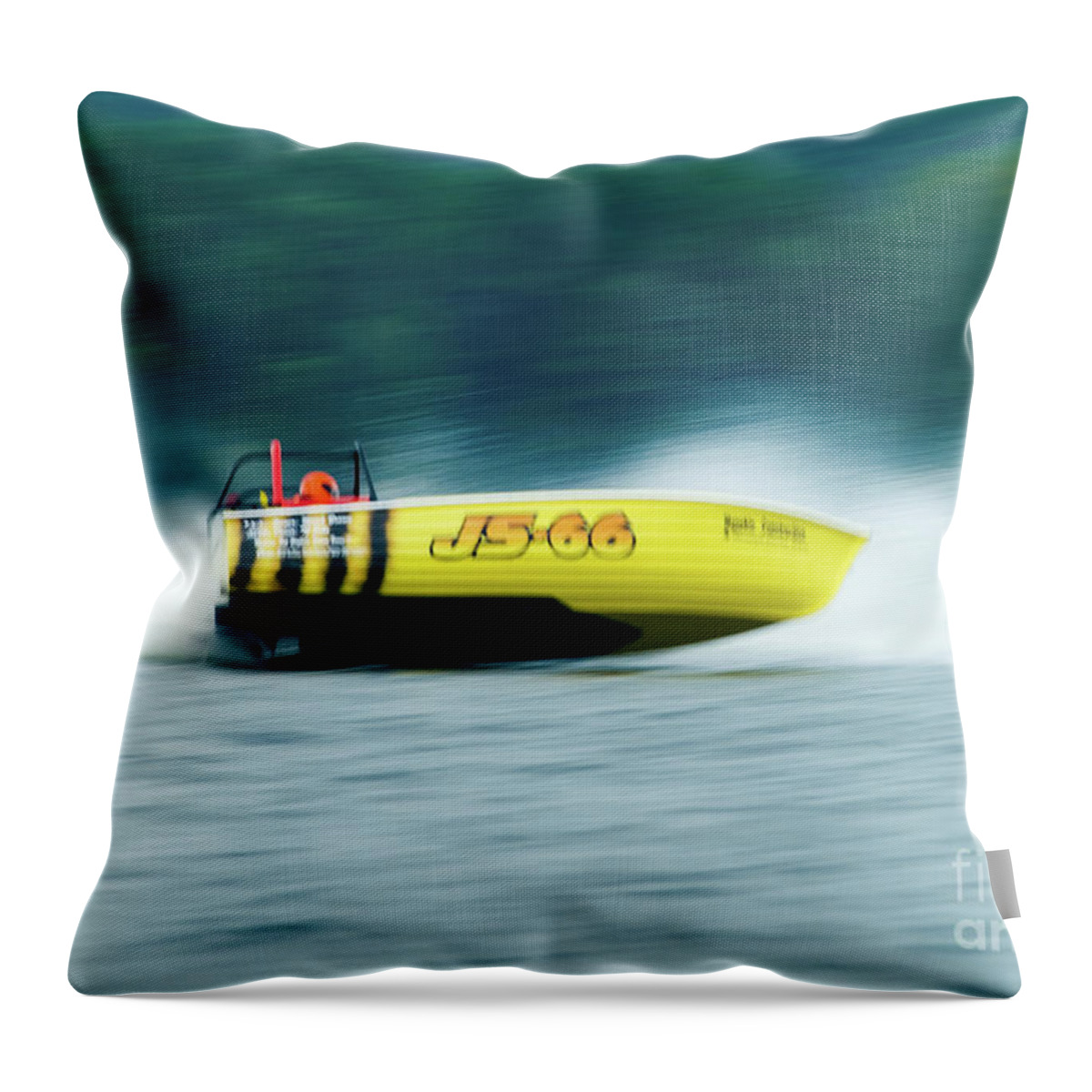 Speed Boat Throw Pillow featuring the photograph Speed Boat Racing by Rich S