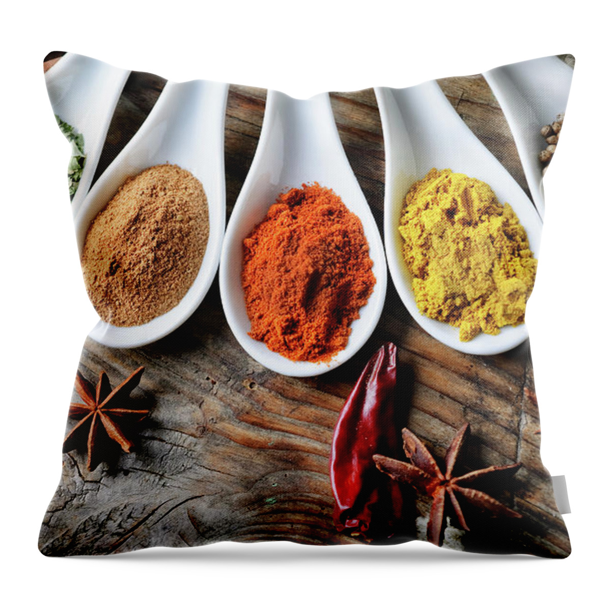 Spices Throw Pillow featuring the photograph Spices by Jelena Jovanovic