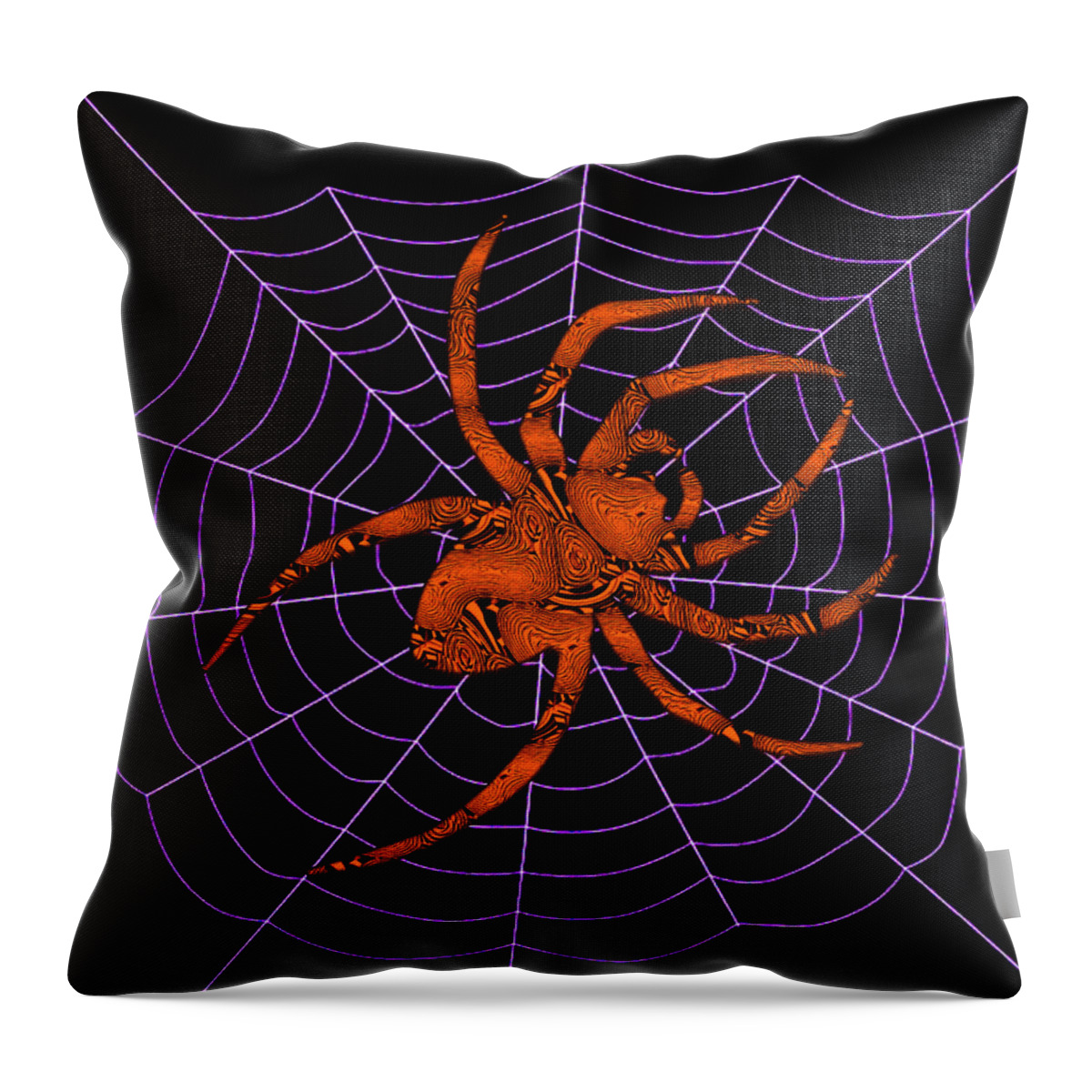 Spider Throw Pillow featuring the digital art Spider Art by Ronald Mills