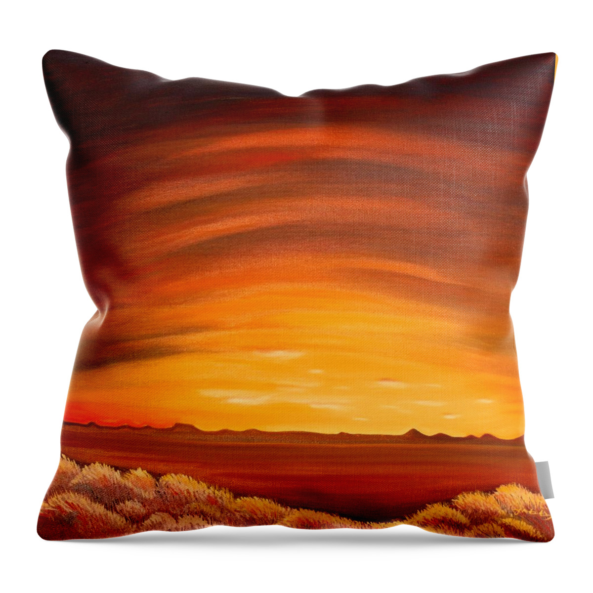 Spinifex Throw Pillow featuring the painting Spinifex by Franci Hepburn